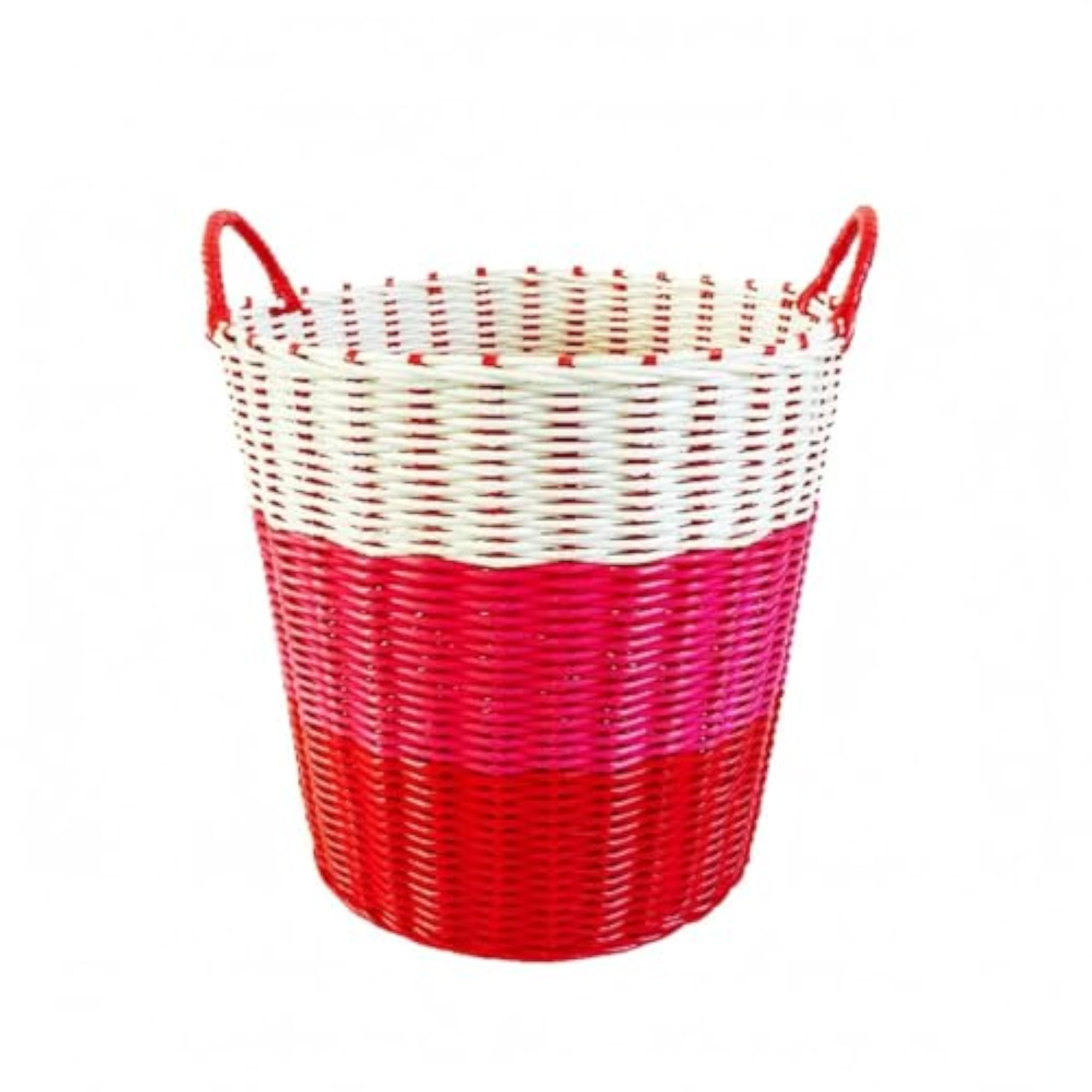 Open Top Woven Laundry Basket, Dark Pink, 22CM