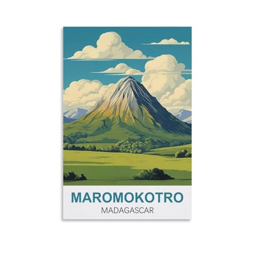 HYBFQXELL Maromokotro Affiche vintage de voyage Madagascar 20 x 30 cm
