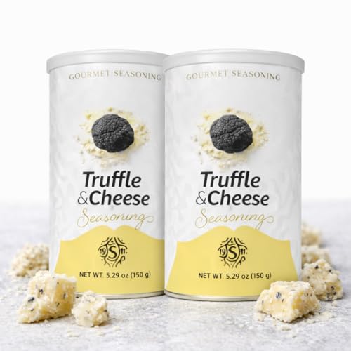 Truffle & Cheese Seasoning – All Natural & Gluten Free Gourmet Truffle Cheese Blend, Savory Umami Flavor for Pasta, Risotto, Fries, Popcorn, Eggs & Vegetables – Premium All-Purpose Seasoning, Pack of 2 (5.29 oz Each)