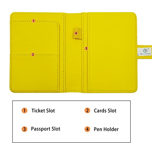 Melsbrinna Capa de couro premium para passaporte, à prova d'água, com bloqueio de RFID, porta-passa