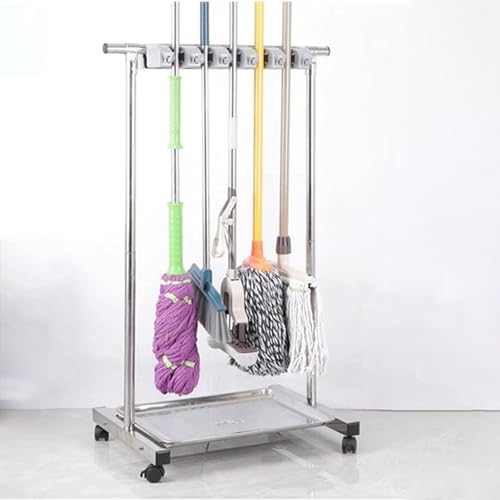Support de balai orga et armoire de rangement mobile, chariot à outils pour abri de jardin