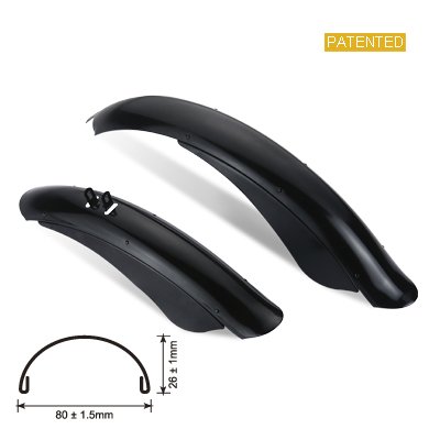 Classic Cycle Kurze Schutzbleche Fender Skirts schwarz 26