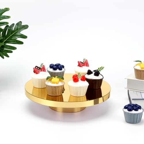 11.8''Gold Cake Stand, Round Dessert Table Display Holder, Acrylic Cake Tray Serving Platter for Party, Wedding, Birthday, Baby Shower, Anniversary - Image 5