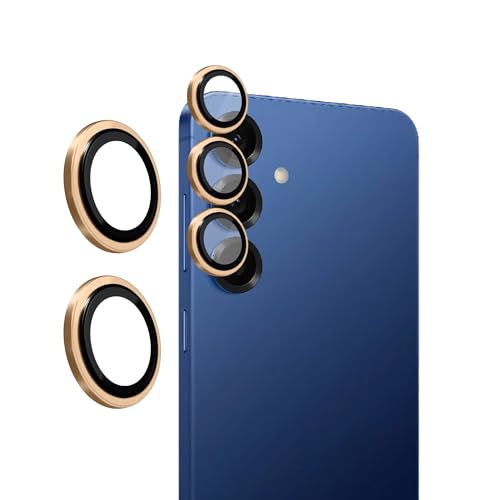 Image of amazon basics Camera Glass Lens Protector Ring for Samsung Galaxy S26 5G Case Friendly with Edge to Edge Coverage and Easy Installation (Gold)