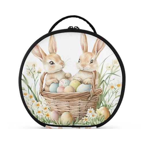 Takiito Easter Bunny Travel Makeup Case Portable Makeup Box Artist Cosmetic Case Organizer With Adjustable Dividers