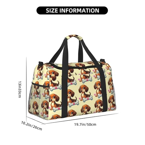 40l Gym Travel Duffel Bag Cute Dachshund Dog Love Carry-On Workout Overnight Backpack2