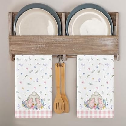 Geschirrtücher Pink Cute Floral Handtücher Küchentücher Saugfähige Küchenhandtücher Waschbar Trockentücher Küche Wiederverwendbar Kitchen Towels Geschirrhandtücher 4 Stück (40x60 cm)