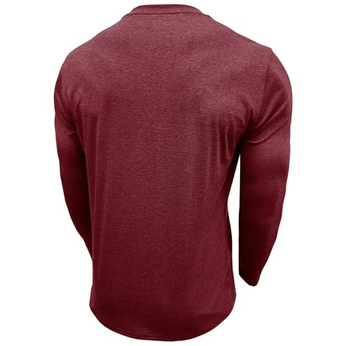 Chemise Henley homme manches longues coton léger mode décontractée classique