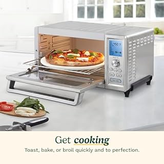 Cuisinart Chef’s Convection Toaster Oven, 1800-Watt Electric Oven with 15 Cooking Functions, Fits 13" Pizza, 9"x13" Baking Pan, and Full-Size Chicken, Nonstick Interior, TOB-260N1NAS, Stainless Steel