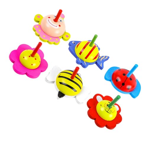 FELTECHELECTR 6Pcs Colorful Gyro Interactive Spinning Tops for Party Favors Fun Playthings for Family Gatherings and Celebrations