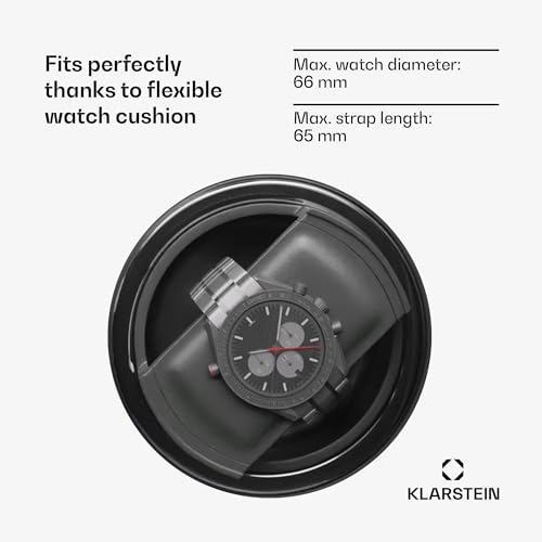 KLARSTEIN - Automatische horlogeopwinder, batterijbox voor 4 horloges, doos met opwindhouder, deur van acryl, 5 TPD-instellingen, 3 rotatiemodi - Afbeelding 4