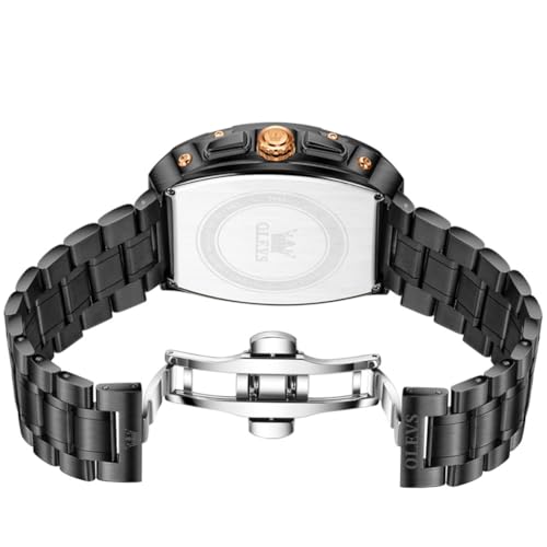 Image of OLEVS Men Watches Square Business Dress Diamond Analog Quartz Date Luxury Watch for Men Casual Stainless Steel Waterproof Luminous Wrist Watch