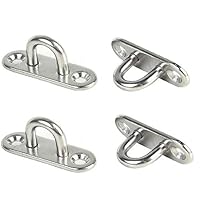 SUNRIZ 4 Stück Edelstahl Augplatte, 5mm Decksplatte, Befestigungshaken, Wandhaken für Hängesessel Sonnensegel und Vieles Mehr