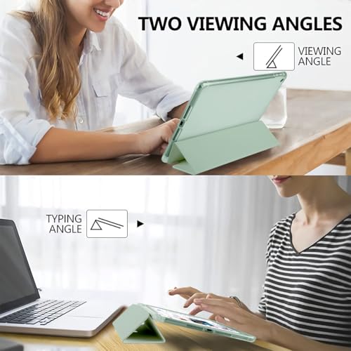 Coque iPad 7e génération anti-rayure verte avec compartiment pour stylet