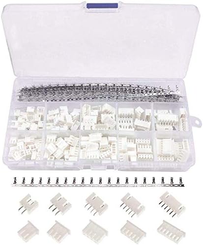 NINGWANG 460Pcs 2.54mm JST-XH Connector Kit with 2.54mm Female Pin Header and 2/3/4/5/6 Pin Housing Connector Plug