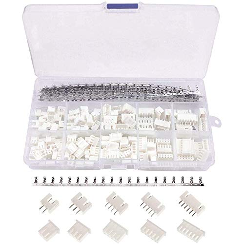 NINGWANG 460Pcs 2.54mm JST-XH Connector Kit with 2.54mm Female Pin Header and 2/3/4/5/6 Pin Housing Connector Plug