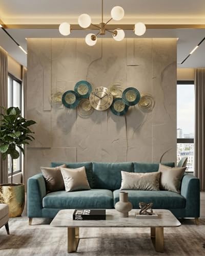 Image of Metal Wall Clock Metal Clock for Bedroom Stylish Wall Clock for Wall Decoration Big Antique Wall Clock (Design 1)