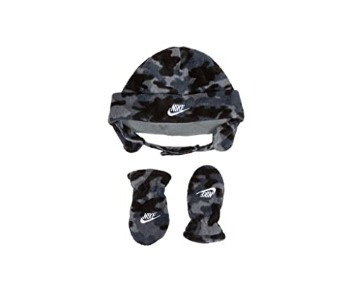 Nike Infant Boys' Beanie With Ear Flaps & Mittens 2-Piece Set - Grey Camo- Infants (One Size Fits All) #TOP20