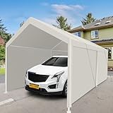 Heavy Duty Portable Carport Tent for Outdoor Vehicle Shelter, Weather Resistant Garage Canopy with Reinforced Frame