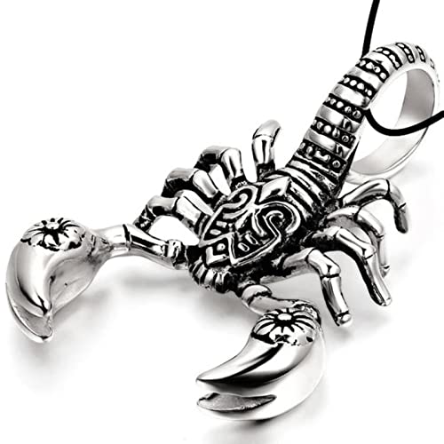 Hombres # 39; s Vintage Diente Colgante Collar Con Cuentas Tejido Antiguo Escorpión de Plata Collar de Cuero para Hombres Joyería Étnica Regalo de Cumpleaños Cover
