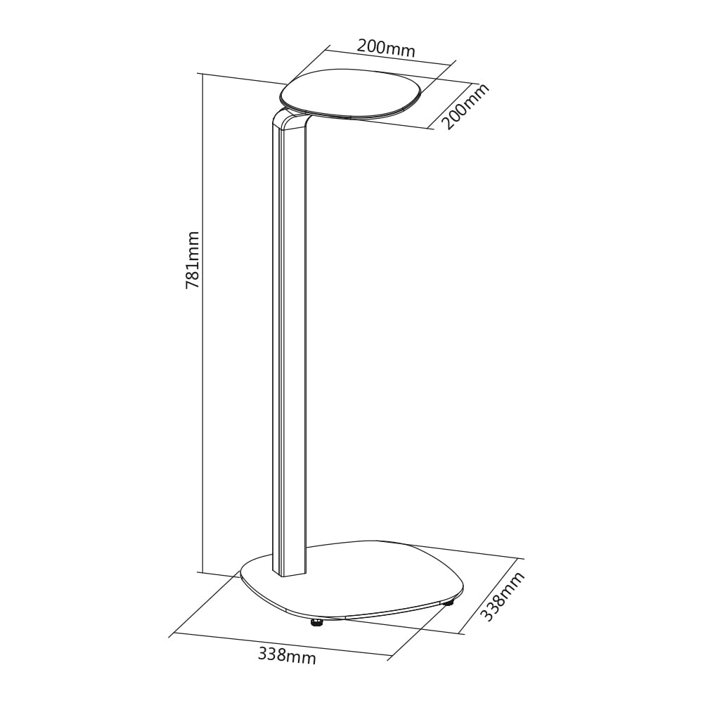 My Wall HS 20 L Piedistallo per Altoparlante Supporto da Pavimento Nero, Legno 2 pz.