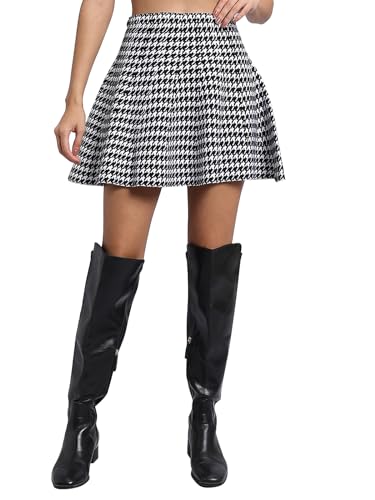 Mehrang Girl's/Women's Classic Stretchy All Time Trendy Skater Skirt with Attached Inner Shorts and Flared Inskirt