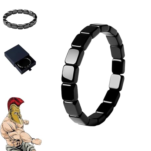 Pulsera de Hematita Korvos, Pulsera de Hematita Hemys para Hombre, una Manera Natural de Recuperar tu Visión Masculina, Inspirada en Generales Romanos y Guerreros Vikingos (1pcs)