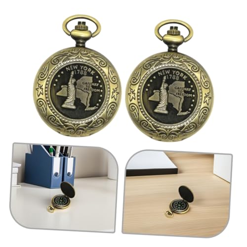 Brújula Reloj de Bolsillo Vintage 2 piezas para Camping miniatura 3