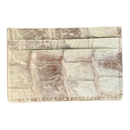 Handmade Crocodile Card Holder, Minimalist Card Holder, Leather Card Holder, Small Card Case, Wallet for Cards, Card Holder for Men (Himalaya)