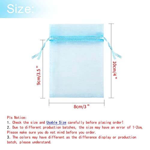 Image of Dealglad 50pcs Drawstring Organza Jewelry Candy Pouch Christmas Wedding Party Favor Gift Bags (3x4, Sky Blue)