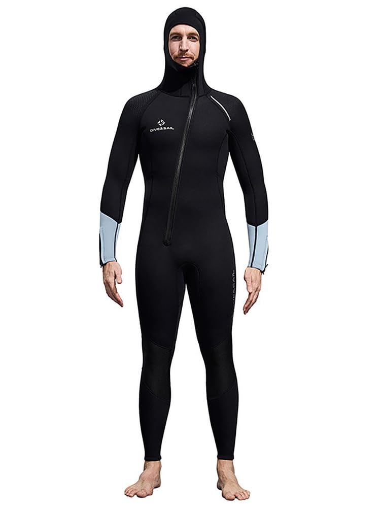 Muta in neoprene 3 mm per donna e uomo – Tuta da immersione intera monopezzo con zip frontale e cappuccio, ideale per snorkeling, surf, canoa e immersioni subacquee