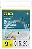 RIO Fly Fishing Saltwater 9' 20Lb Fishing Leaders, Clear