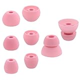 ALXCD Ear Tip for BeatsX in-Ear Headphone, 4 Pair SML & Double Flange Durable Soft Silicone Replacement Ear Bud Eartip, Fit for Beats by Dr. Dre BeatsX [4 Pair](Pink)