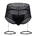 CandyMan Fashion 99703X Garter Briefs Two Piece Set Color Black Size 1-2XL