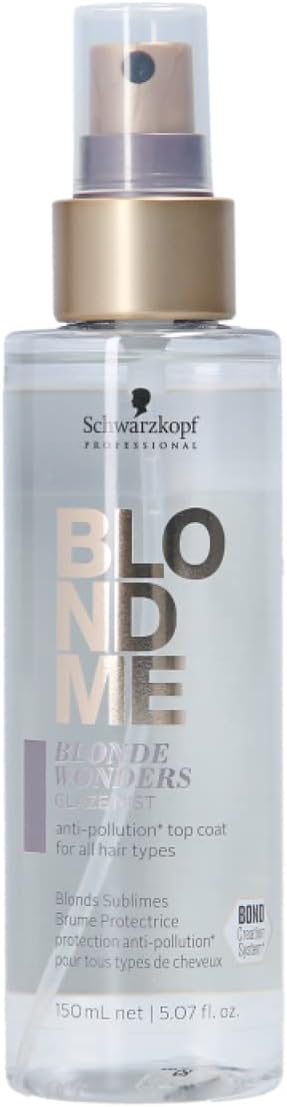BlondMe Blonde Wonders Glaze Mist โ Leave-In Finishing Hair Spray โ UV and Sun Protection Treatment โ Protective Top Coat for Strength and Shine - All Hair Types, 150 ml