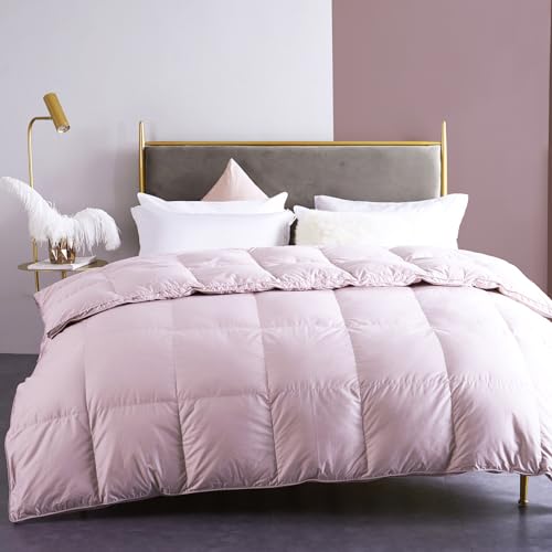 SOTHLIFE Luxury Queen Goose Down Winter Comforter - Ultra Soft 100% Cotton Weave, 70% White Goose Down Fill,Hotel Style Fluffy Duvet,Winter-Weight Feather Down Comforter,90