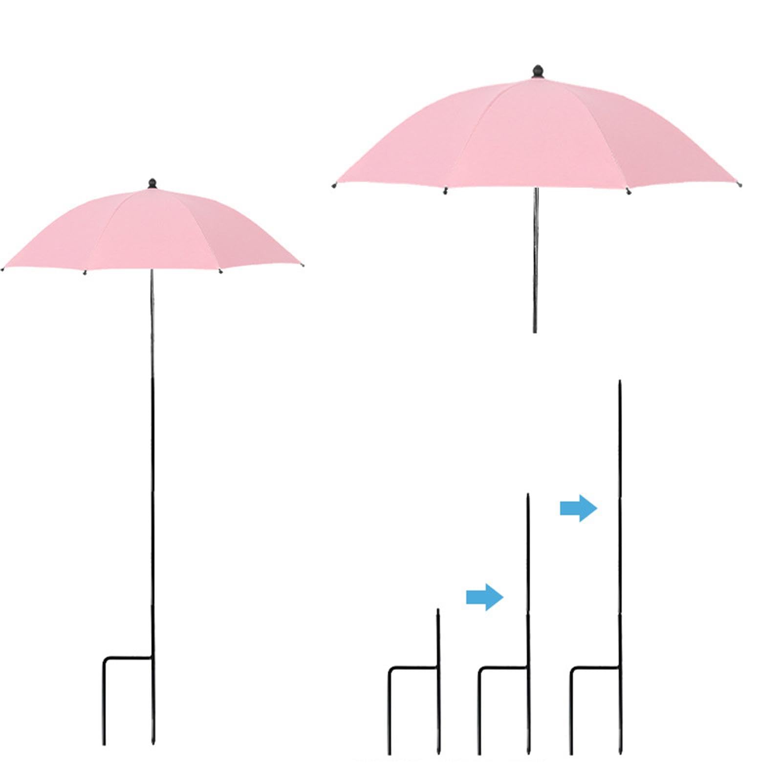 MYCENSE Plant Umbrella Shade Cover 20 inch Versatile Sturdy with Stake Sun Protection for Outdoor Plants for Flower Bonsai Backyard, Pink