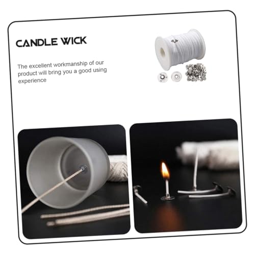 Pabilos de algodón para velas aromáticas sin humo 61m 100 piezas miniatura 6