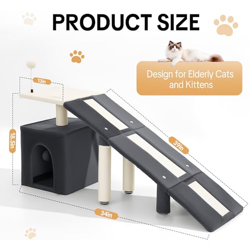 Rampa para gato HOMBYS con juguete y postes rascadores miniatura 4