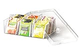 Mepal - Caja para Té Stora Rectangular - Recipiente con 6 Compartimentos Diferentes - Caja Transparente para Guardar y Servir Bolsitas de Té - Organización en la Cocina - Apta para Lavavajilla