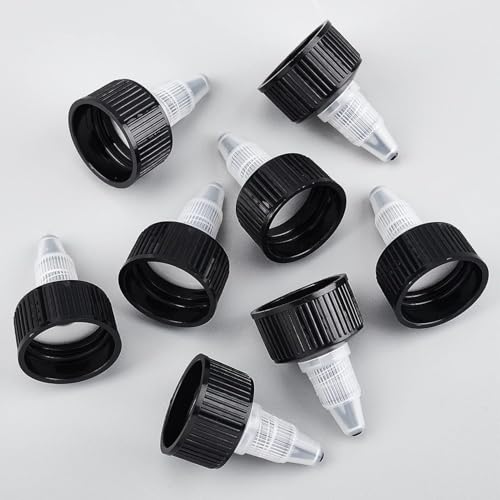 OLYCRAFT 36pcs Squeeze Bottle Cap 24/410 Natural Twist Top Caps Black Replacement Caps Twist Top Cap Bottle Dispensing Lid Bottles Lid Replacement Caps for Squeeze Glue Bottles Dispensing Lids