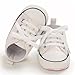 Yibubu Baby Glitter Canvas Sneakers Fashion Shiny Lace-Up Infant Shoes for Girls Boys, Soft Sole Crib Shoes for First Walkers (0–18 Months) (645Whtie, Infant, 12 Months, Age, US Footwear Size System, Medium)