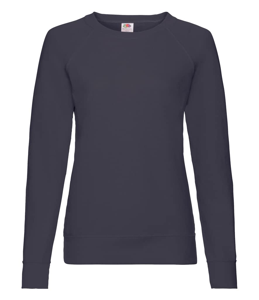 FRUIT OF THE LOOM Women's Raglan Lightweight Sweater, Deep Navy, XS UK
