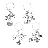 eMagTech 2 Stück Basketball Schlüsselanhänger Sport Thema Hängender Anhänger Sportliebhaber Schlüssel Dekoration für Rucksack Handtasche, Silber