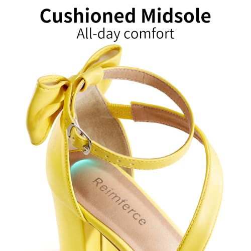 Image of Reimferce Comfortable Block Heels for Women: Cushioned Insole