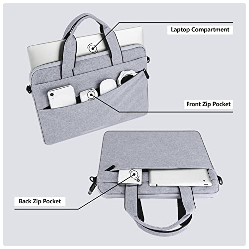 15.6 Inch Laptop Sleeve Bag for 15.6 Inch Chromebook Laptop Computer Notebook, Protective Polyester Laptop Shoulder Case Cover Carrying Bag with Handle, Gray2
