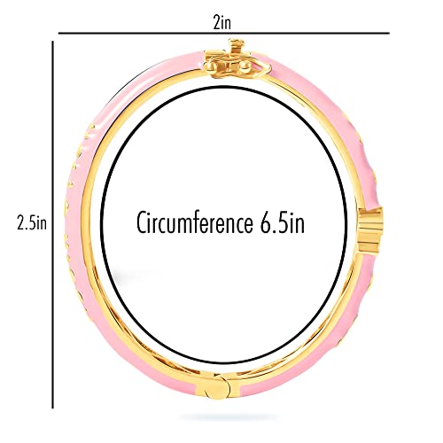 SALLY ROSE Sanrio Hello Kitty Bangle Bracelet 6.5" - Gold Flash Plated and Pink Enamel Bracelet Official License3