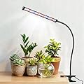 Sonamindary LED Grow Light, 5700K Full Spectrum Clip Plant Growing Lamp with White Red LEDs for Indoor Plants, 5-Levels Dimmable, Auto On Off Timing 4/8/12/18Hrs(Single Head)