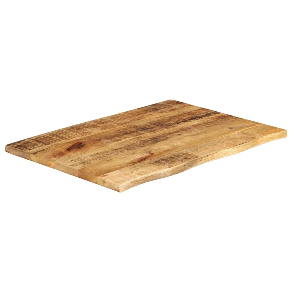 vidaXL Tablero de Mesa Borde Natural Madera Maciza Mango 80x60x2,5 cm