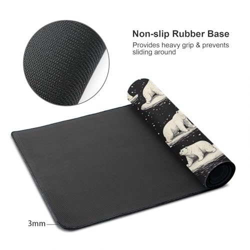 Tapis de souris de jeu pour ordinateur portable avec base caoutchouc